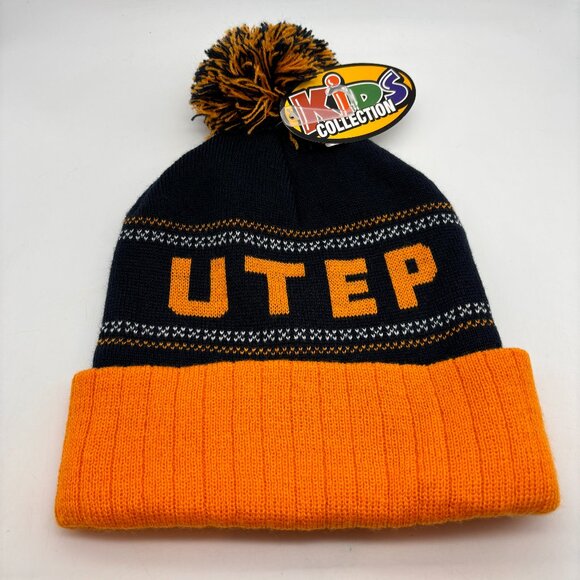 University of Texas at El Paso UTEP Kid's Acrylic Pom Pom Beanie with Tags - Picture 1 of 13